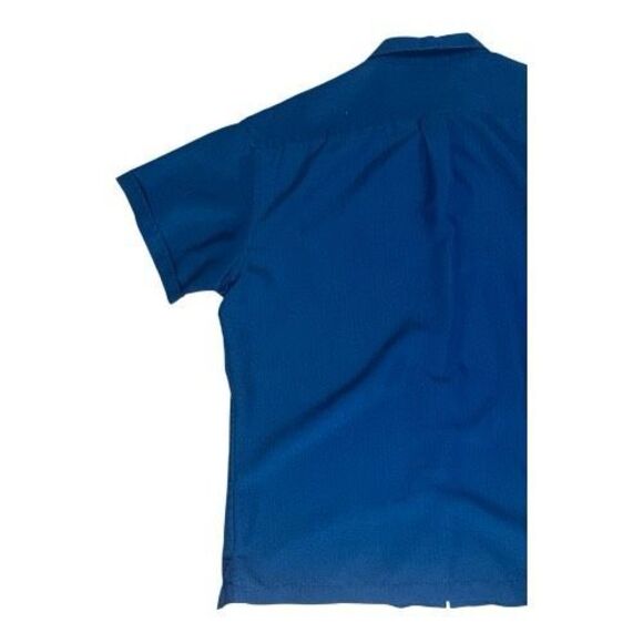 Van Heusen Studio Slim Fit Green Blue Button-Down Shirt Men Size XL Short Sleeve - Picture 6 of 11